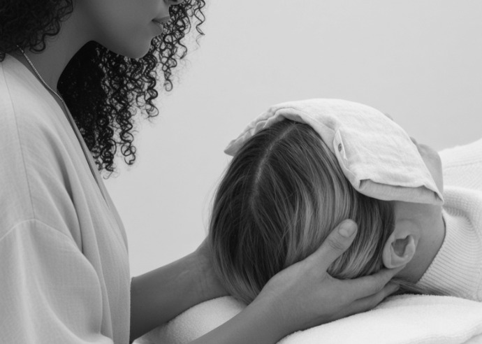 Faith Lantz in a craniosacral therapy session