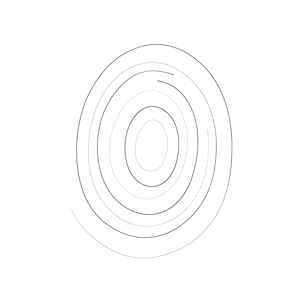 Botanical line drawing of ripples — the process continuing after the session